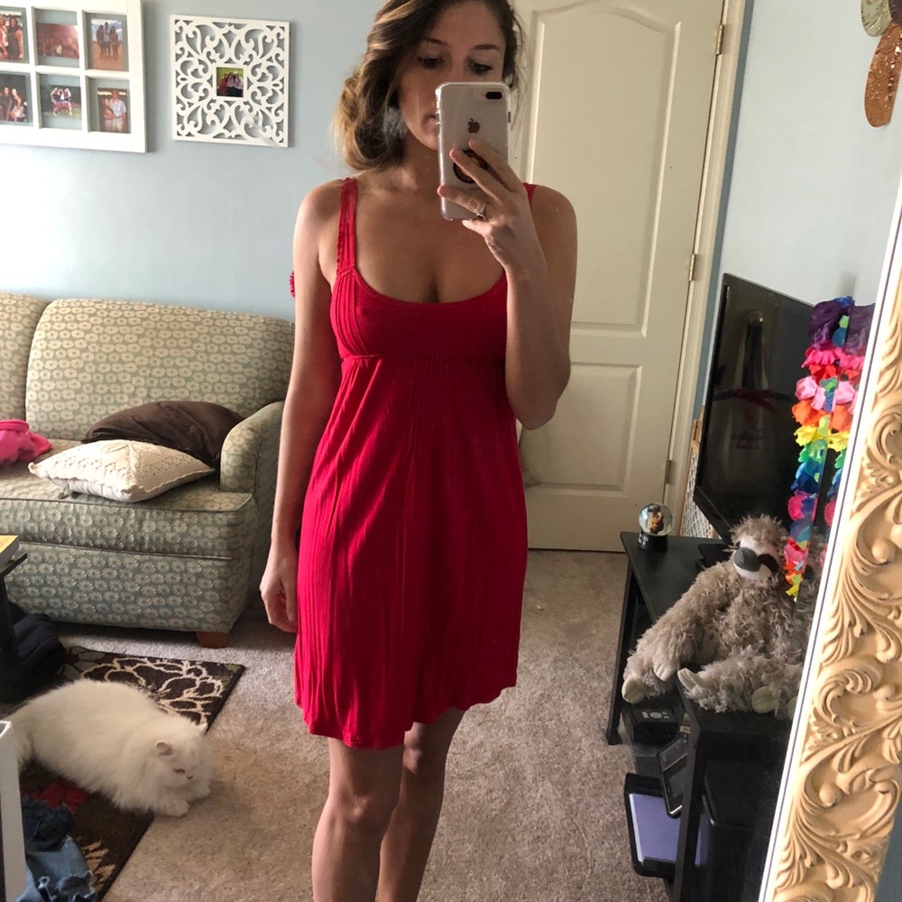 Rosy red small dress tank